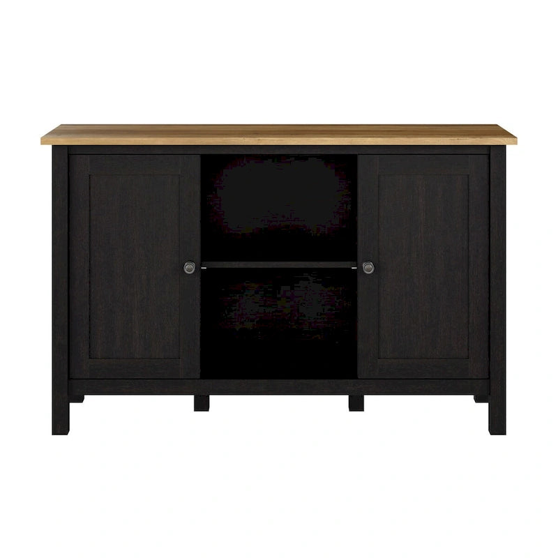 Tall Farmhouse TV Stand Media Console with Storage Doors and Cubbies