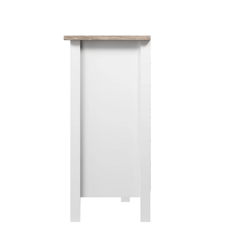 Tall Farmhouse TV Stand Media Console with Storage Doors and Cubbies