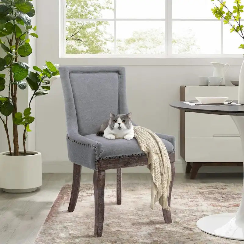 Traditional Tufted Upholstered Wingback Dining Chair Set of 6