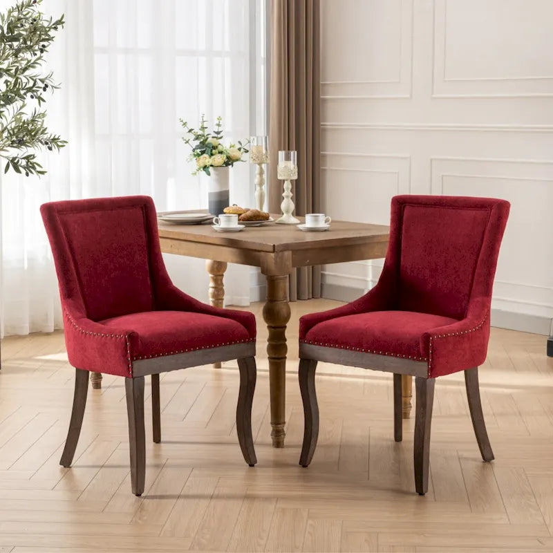 Traditional Tufted Upholstered Wingback Dining Chair Set of 6