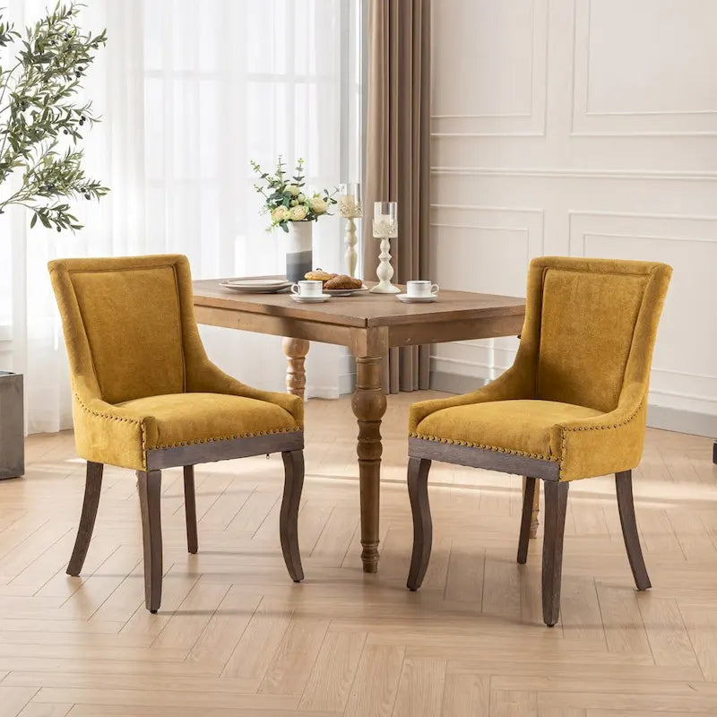 Traditional Tufted Upholstered Wingback Dining Chair Set of 6