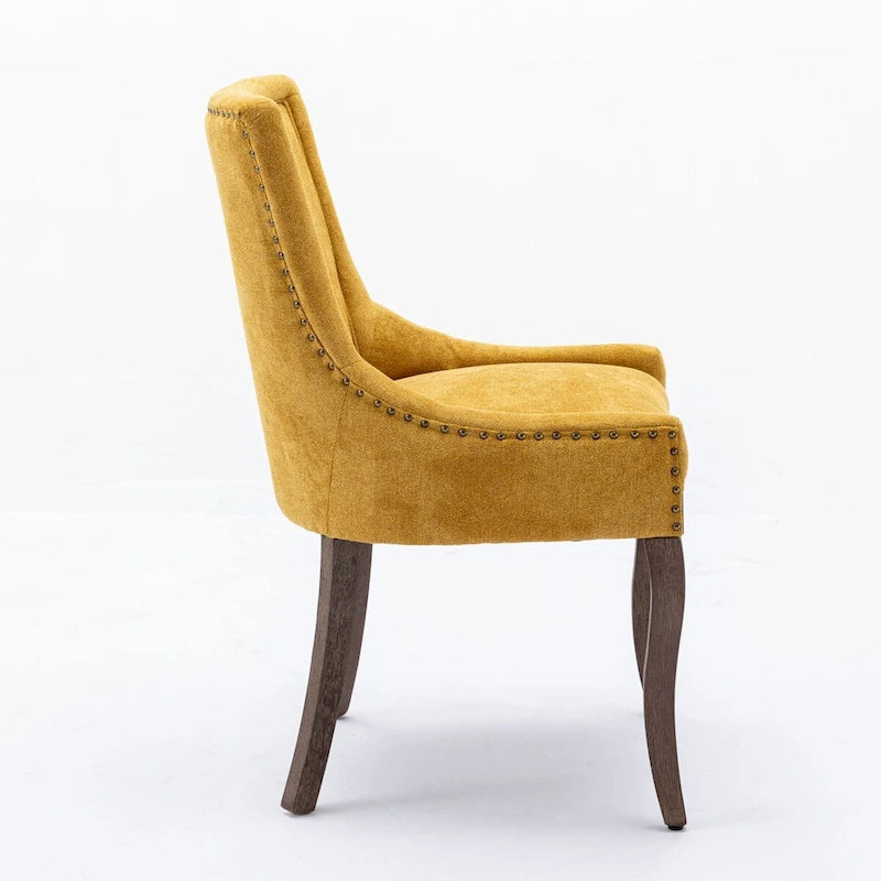 Traditional Tufted Upholstered Wingback Dining Chair Set of 6