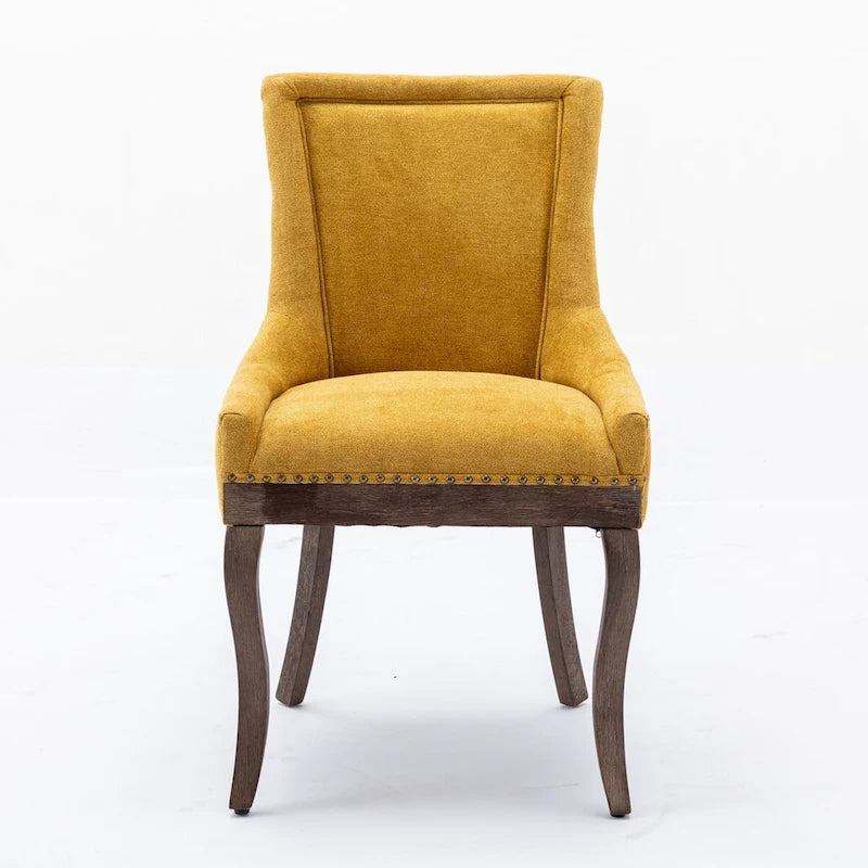 Traditional Tufted Upholstered Wingback Dining Chair Set of 6