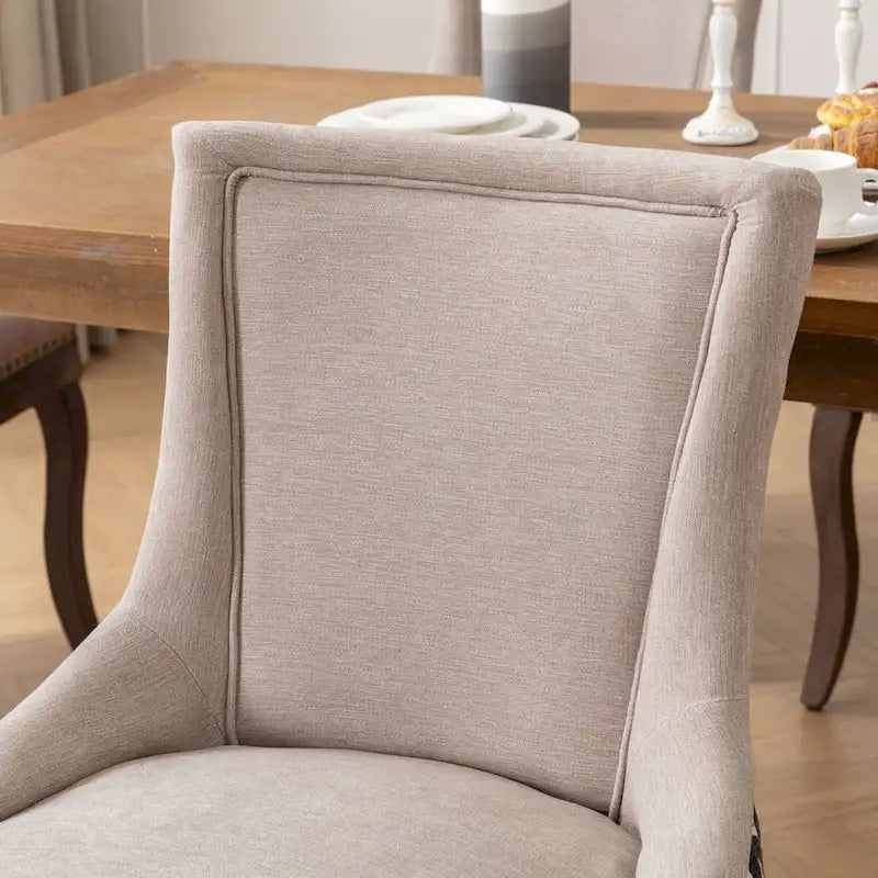 Traditional Tufted Upholstered Wingback Dining Chair Set of 6