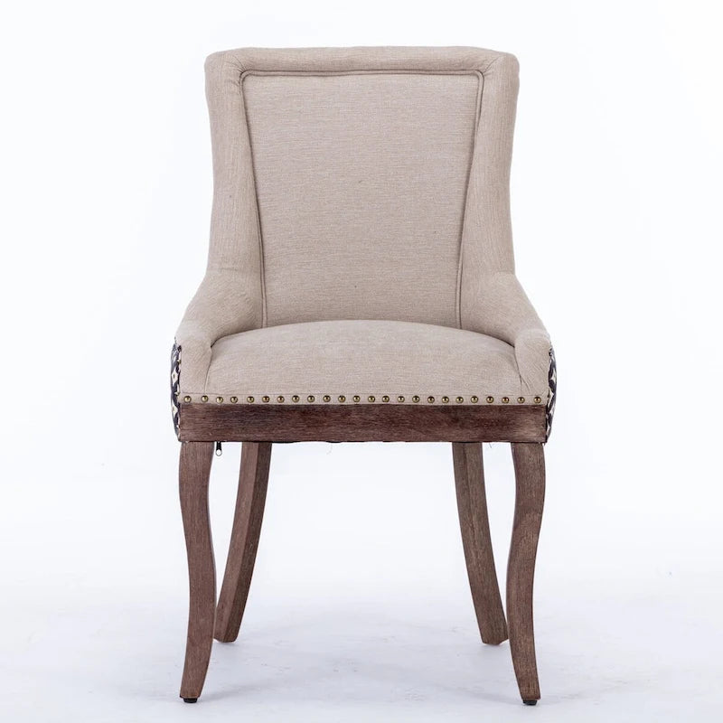 Traditional Tufted Upholstered Wingback Dining Chair Set of 6
