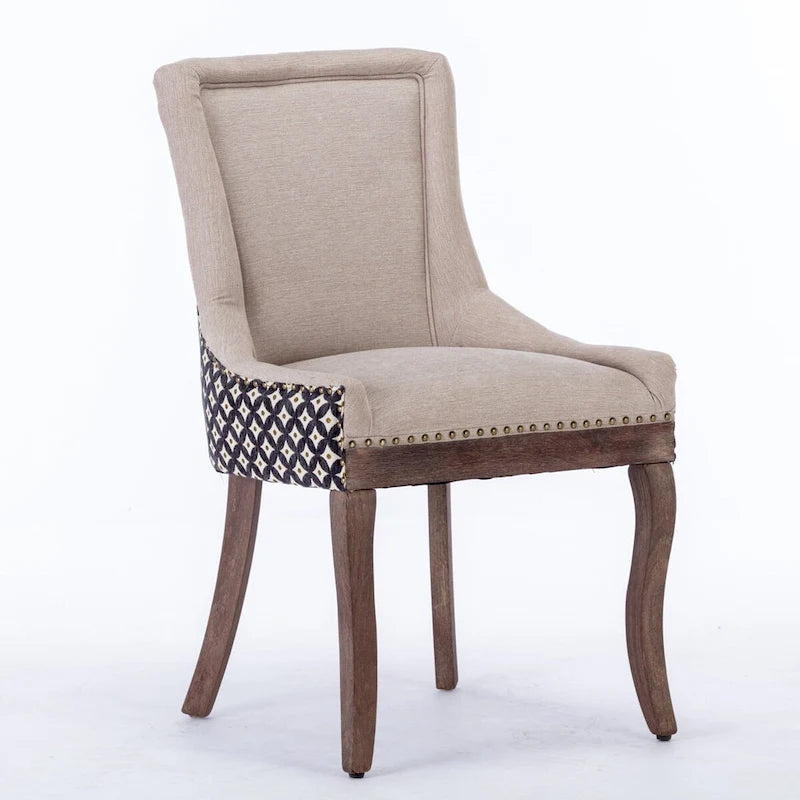 Traditional Tufted Upholstered Wingback Dining Chair Set of 6