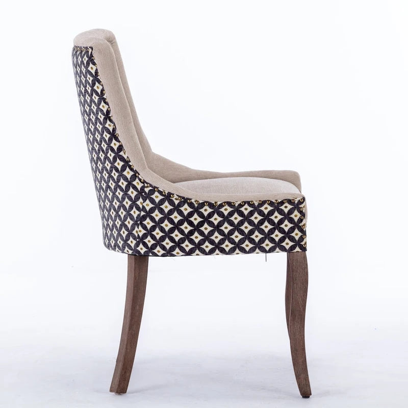 Traditional Tufted Upholstered Wingback Dining Chair Set of 6