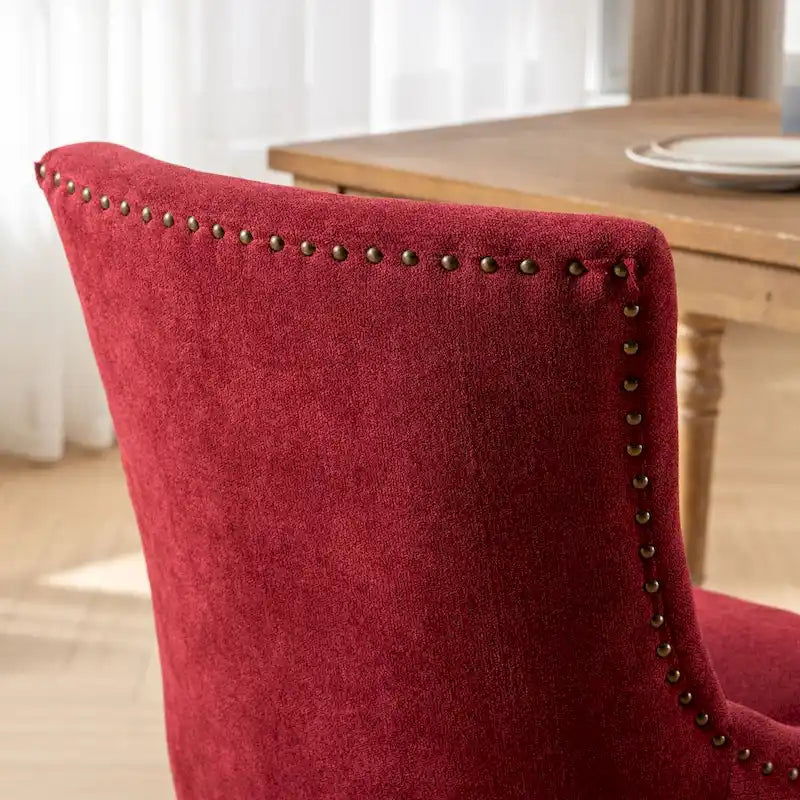 Traditional Tufted Upholstered Wingback Dining Chair Set of 6