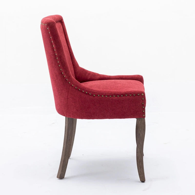 Traditional Tufted Upholstered Wingback Dining Chair Set of 6