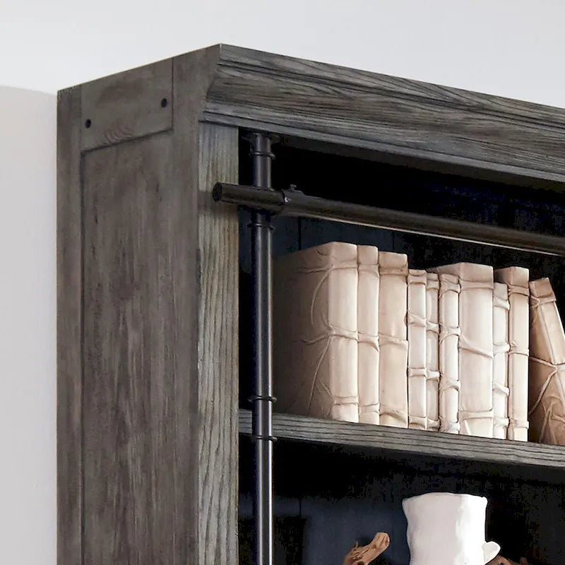 Boekenkast-wandmeubel van 8 voet hoog met ladder, opbergorganizer en displayplank voor kantoor