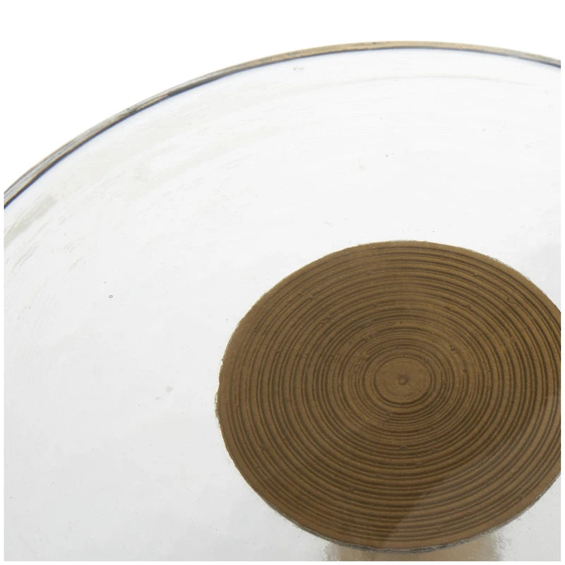 Aluminum Metal Geometric Cone Side End Accent Table with Textured Glass Tabletop