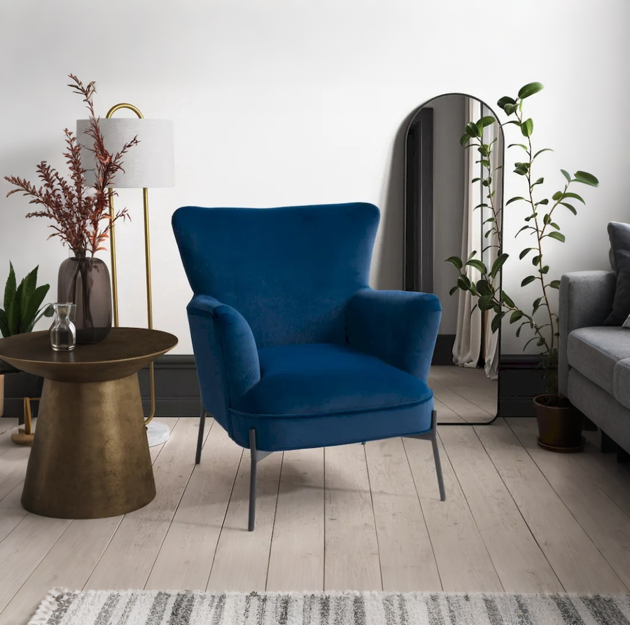 Velvet accent chair